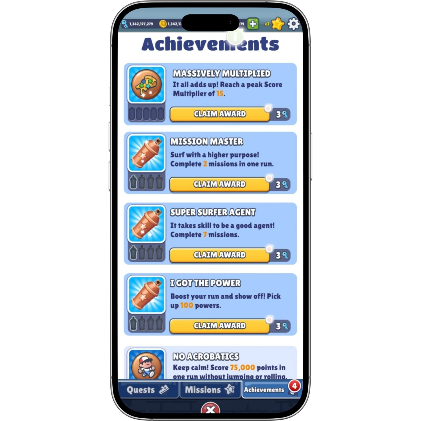Subway surfers mod apk 11 Daily missions and achievements