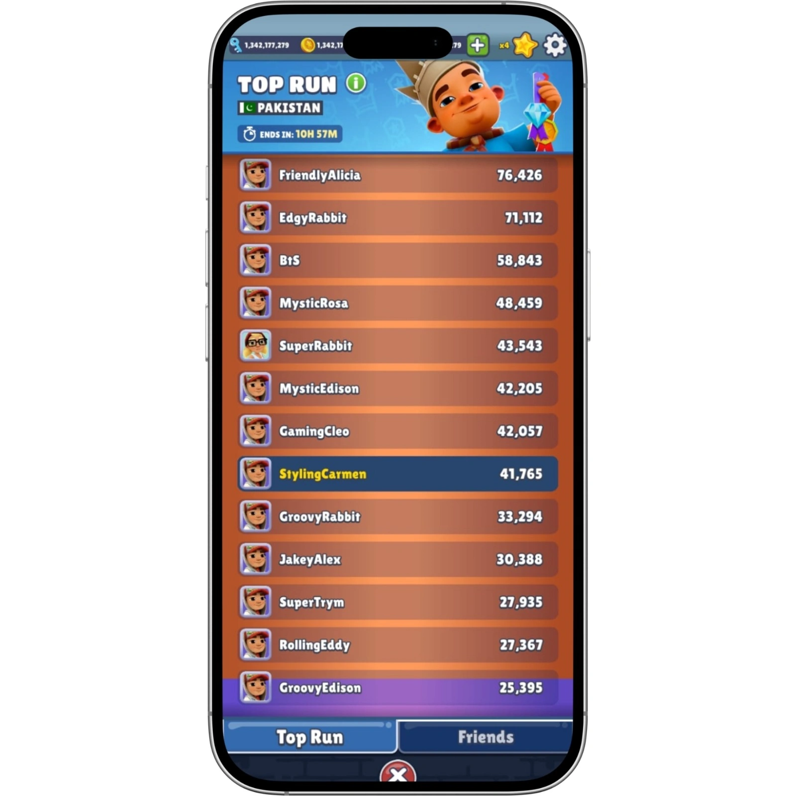 Subway surfers mod apk 6 Leaderboards